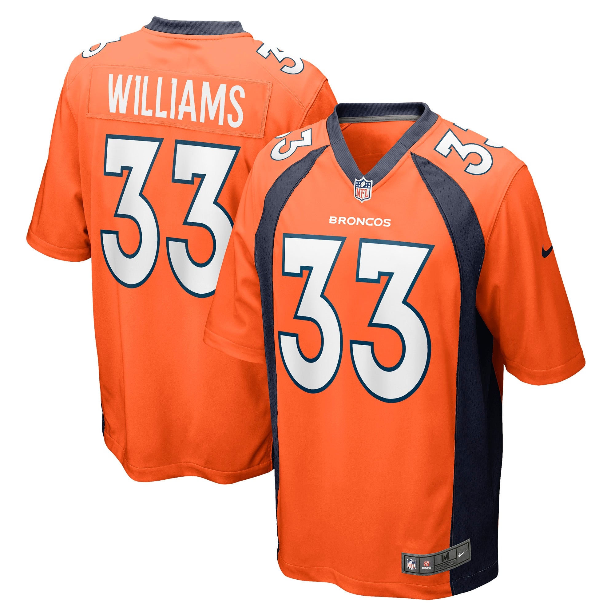 Javonte Williams Denver Broncos Nike Home Game Player Jersey - Navy/Orange - Image 8