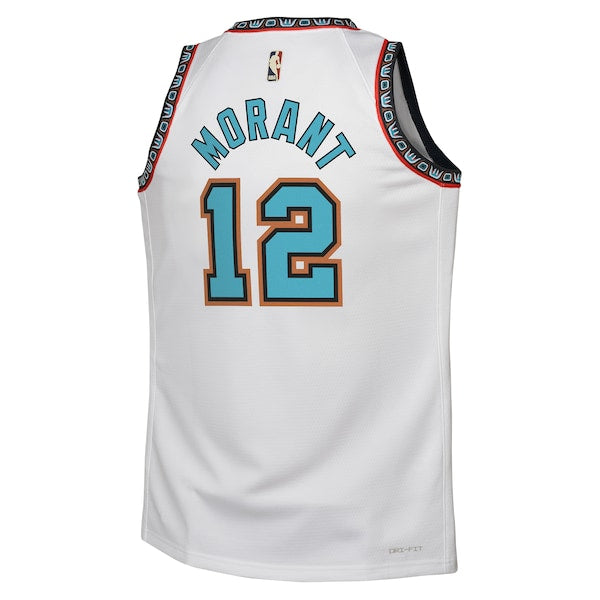 Ja Morant Memphis Grizzlies Nike Youth 2024/25 Swingman Jersey - White - Classic Edition - Image 3