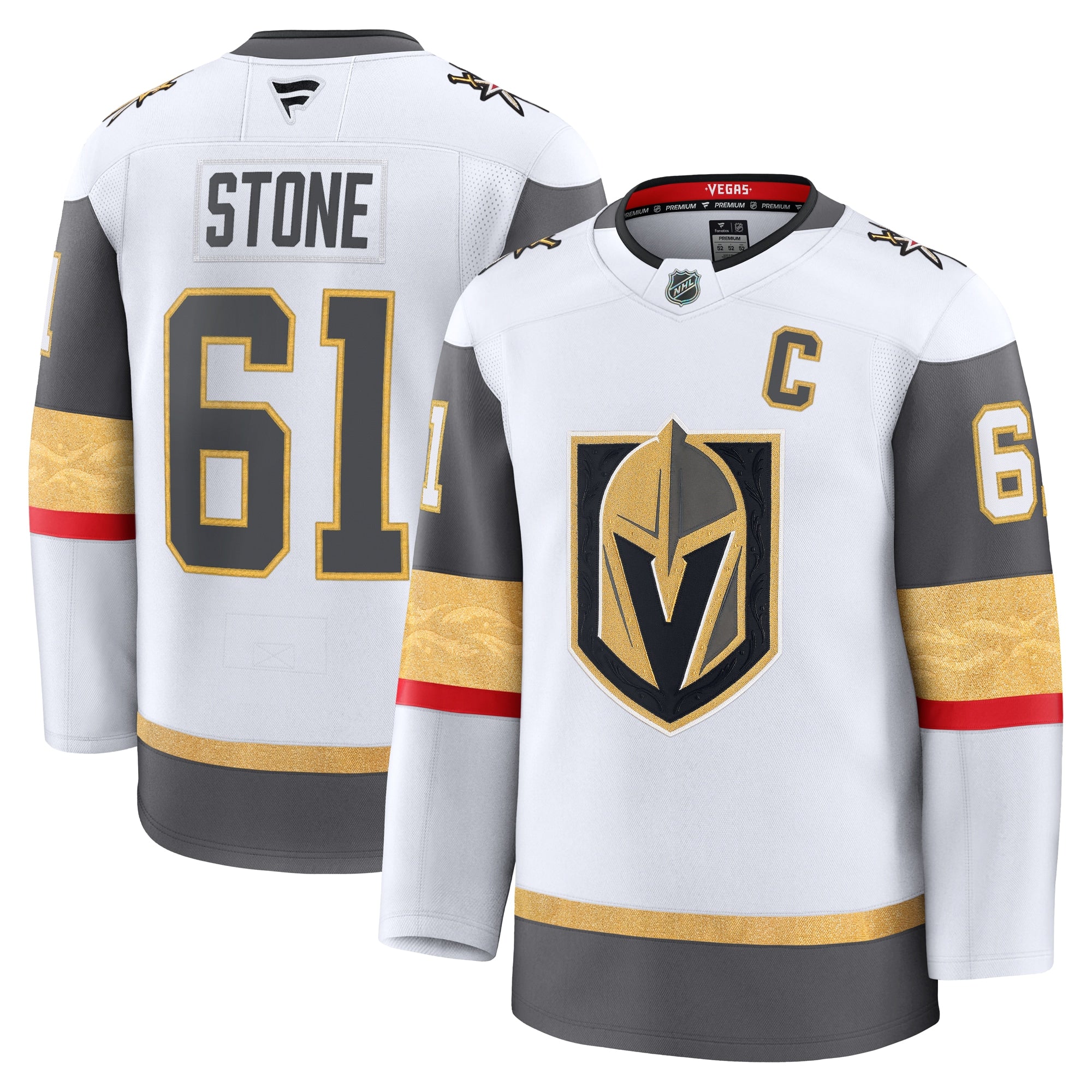 Mark Stone Vegas Golden Knights Home Premium Jersey - Gold/White/Gray - Image 5