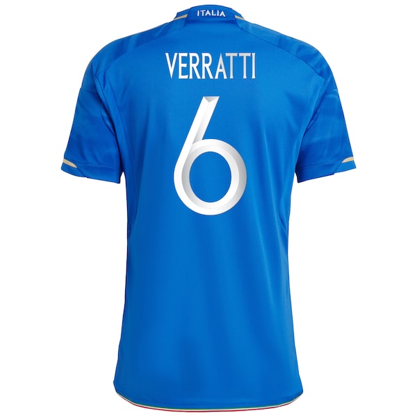 Marco Verratti Italy National Team adidas 2023 Home Replica Jersey - Blue - Image 3