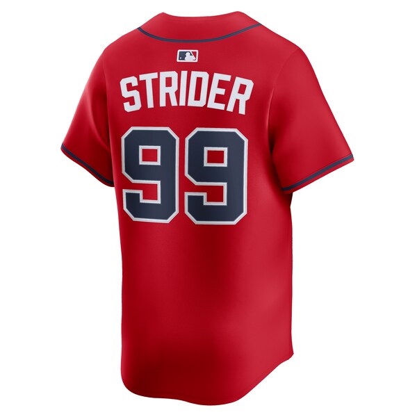 Spencer Strider Atlanta Braves Nike Alternate Limited Player Jersey - Red/White - Image 4
