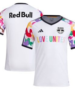 New York Red Bulls adidas 2024 Pride Pre-Match Top - White