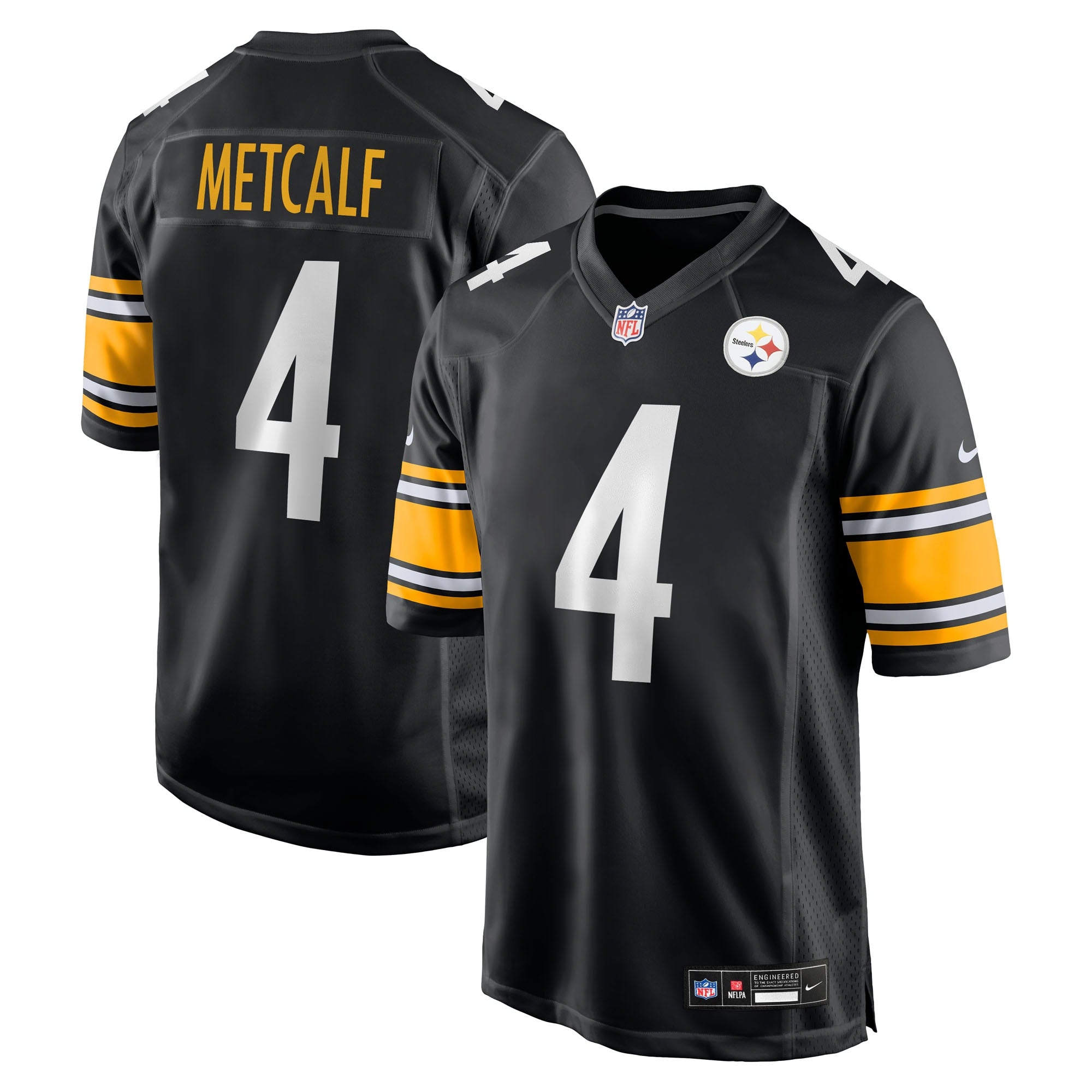 DK Metcalf Pittsburgh Steelers Nike Alternate 1933 Throwback Game Jersey - Gold/Black - Image 5