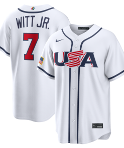 Bobby Witt Jr. USA Baseball Nike 2026 World Baseball Classic Home Stadium Jersey - White/Navy