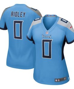 Alternative view of Calvin Ridley Tennessee Titans Nike Women's Team Game Jersey -  Light Blue/Navy
