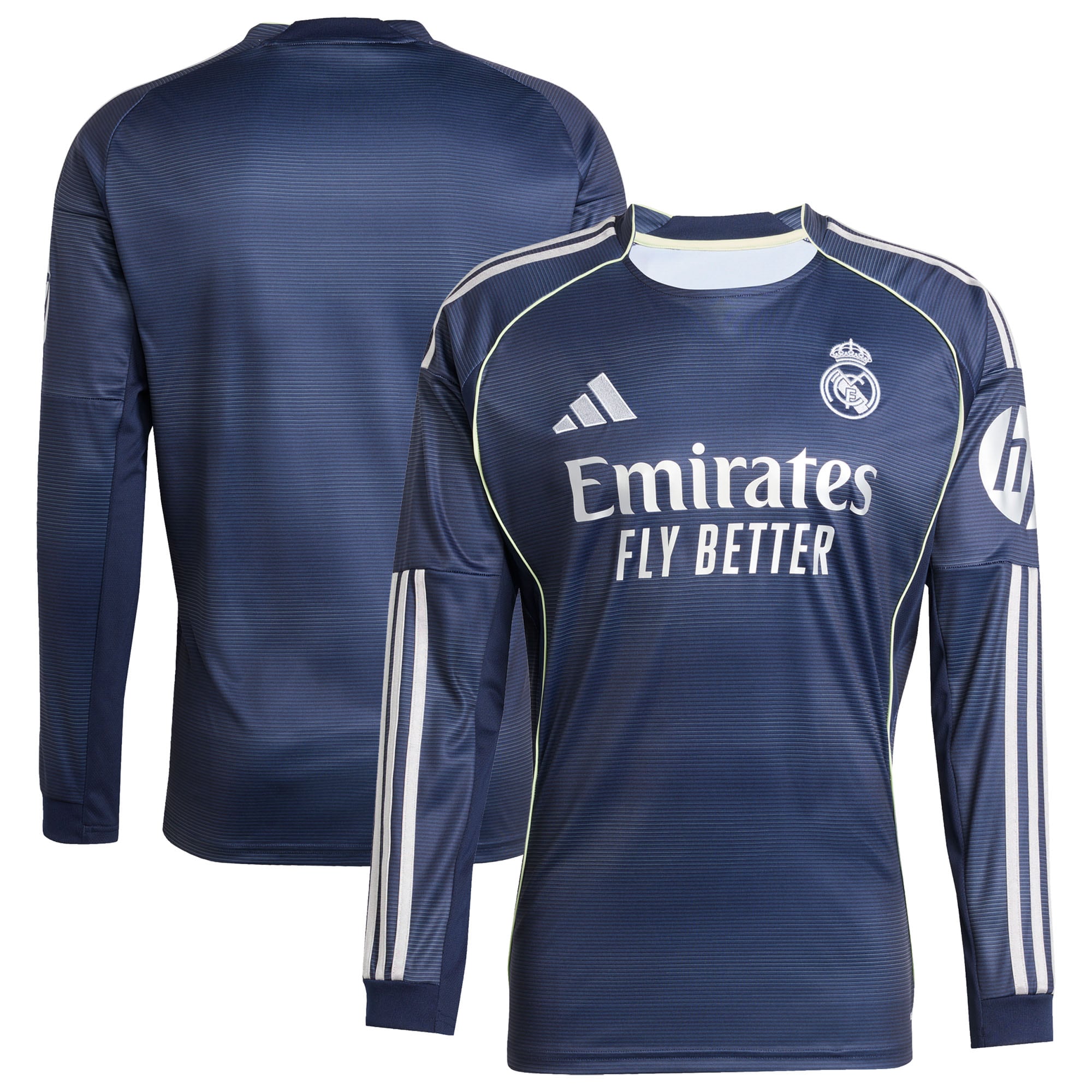 Los Merengues adidas 2025/26 Home Replica Long Sleeve Jersey - White/Blue - Image 7
