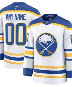 Alternative view of Buffalo Sabres  Away Premium Custom Jersey - White/Black/Royal