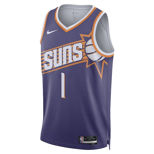 Devin Booker Phoenix Suns Nike Unisex Swingman Jersey - Icon Edition - Purple/White - Image 3