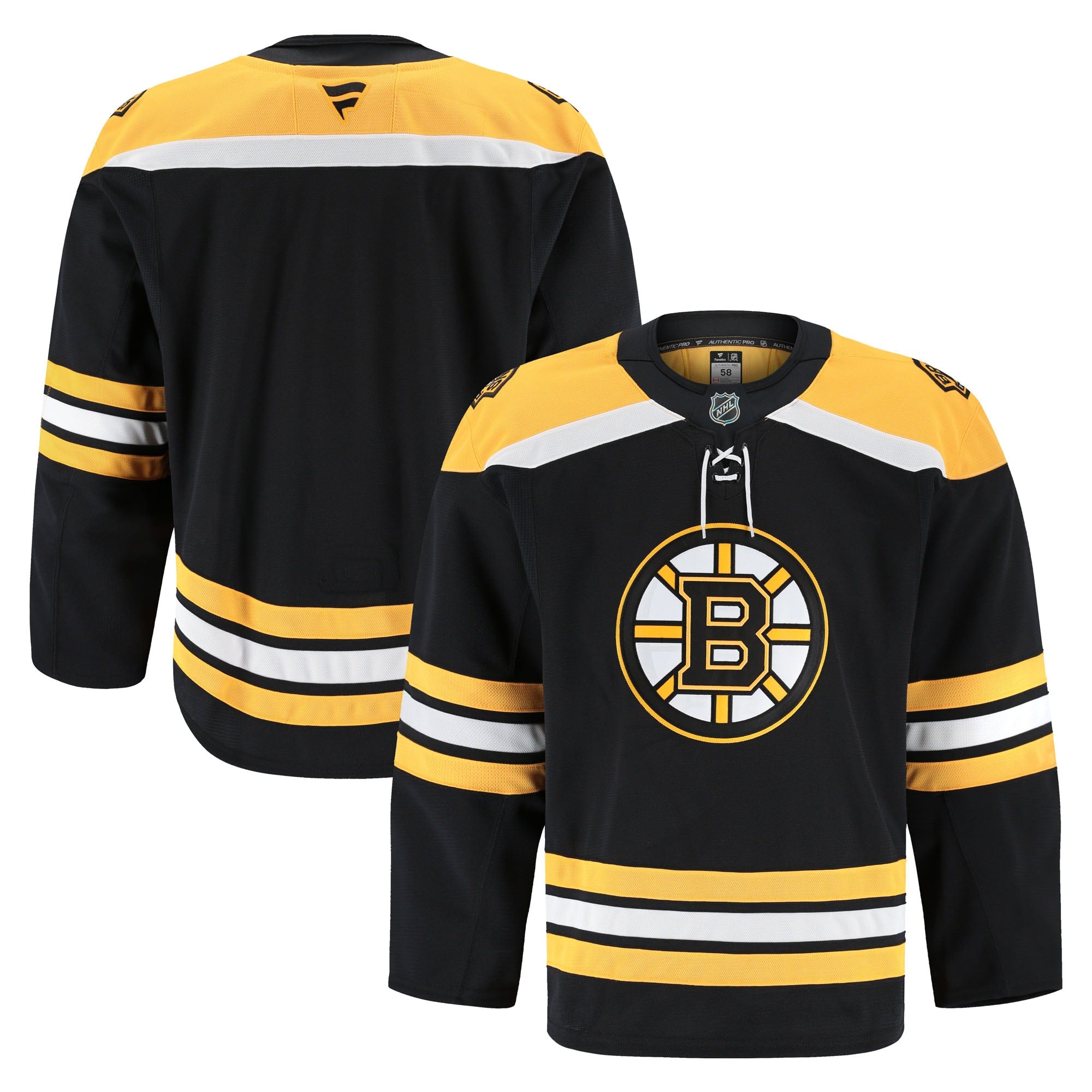 Boston Bruins Away Authentic Pro Jersey - White/Black - Image 6