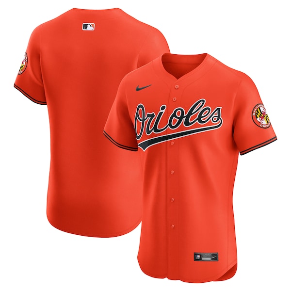 Baltimore Orioles Nike Alternate 2 Elite Jersey - Orange/White/Black - Image 7