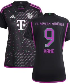Harry Kane Bayern Munich adidas Women's 2023/24 Away Replica Player Jersey - Black/White