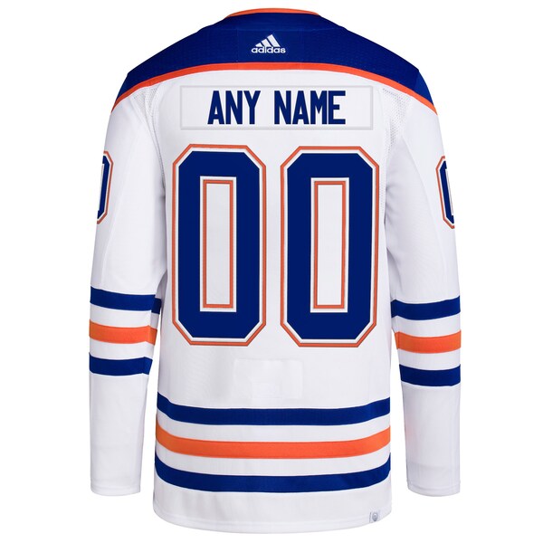 Edmonton Oilers adidas Away Primegreen Authentic Custom Jersey - White - Image 3