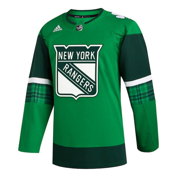 New York Rangers adidas 2023 St. Patrick's Day Primegreen Authentic Jersey - Kelly Green - Image 2