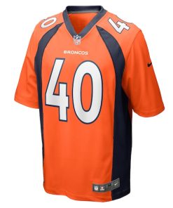 Alternative view of Justin Strnad Denver Broncos Nike Game Jersey - Orange