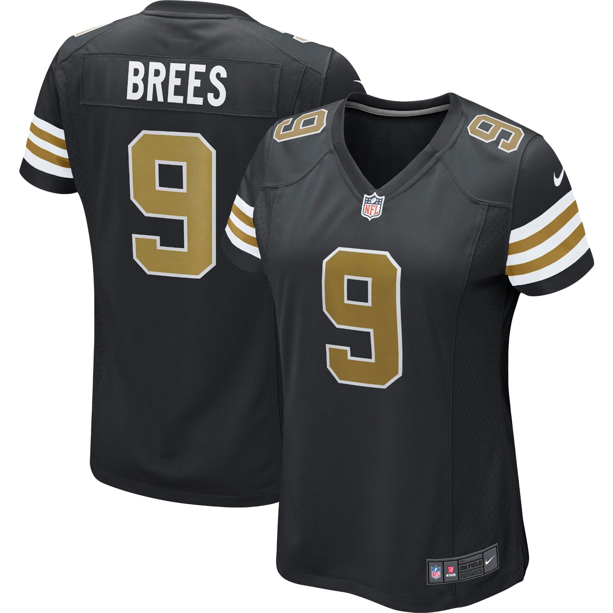 Drew Brees New Orleans Saints Nike Women's Alternate Game Jersey - White/Black - Image 5