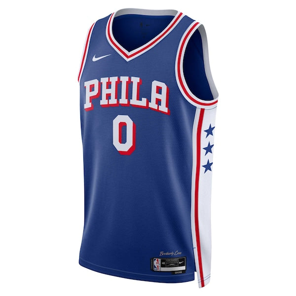 Tyrese Maxey Philadelphia 76ers Nike Unisex Swingman Jersey - Icon Edition - Royal - Image 2
