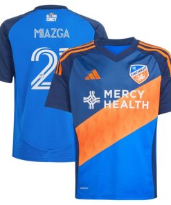Matt Miazga FC Cincinnati adidas Youth 2025 Orange and Blue Legacy Kit Replica Player Jersey - Blue