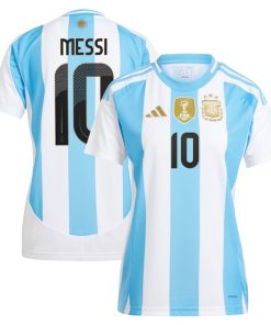 Lionel Messi Argentina National Team adidas Women's 2024 Home Replica Player Jersey - White/Blue