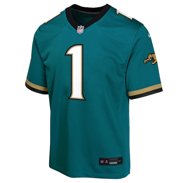 Travis Etienne Jacksonville Jaguars Nike Youth Prowler Throwback Player Game Jersey - Teal - Image 3