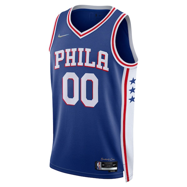 Philadelphia 76ers Nike 2021/22 Diamond Swingman Custom Jersey - Icon Edition - Royal - Image 2