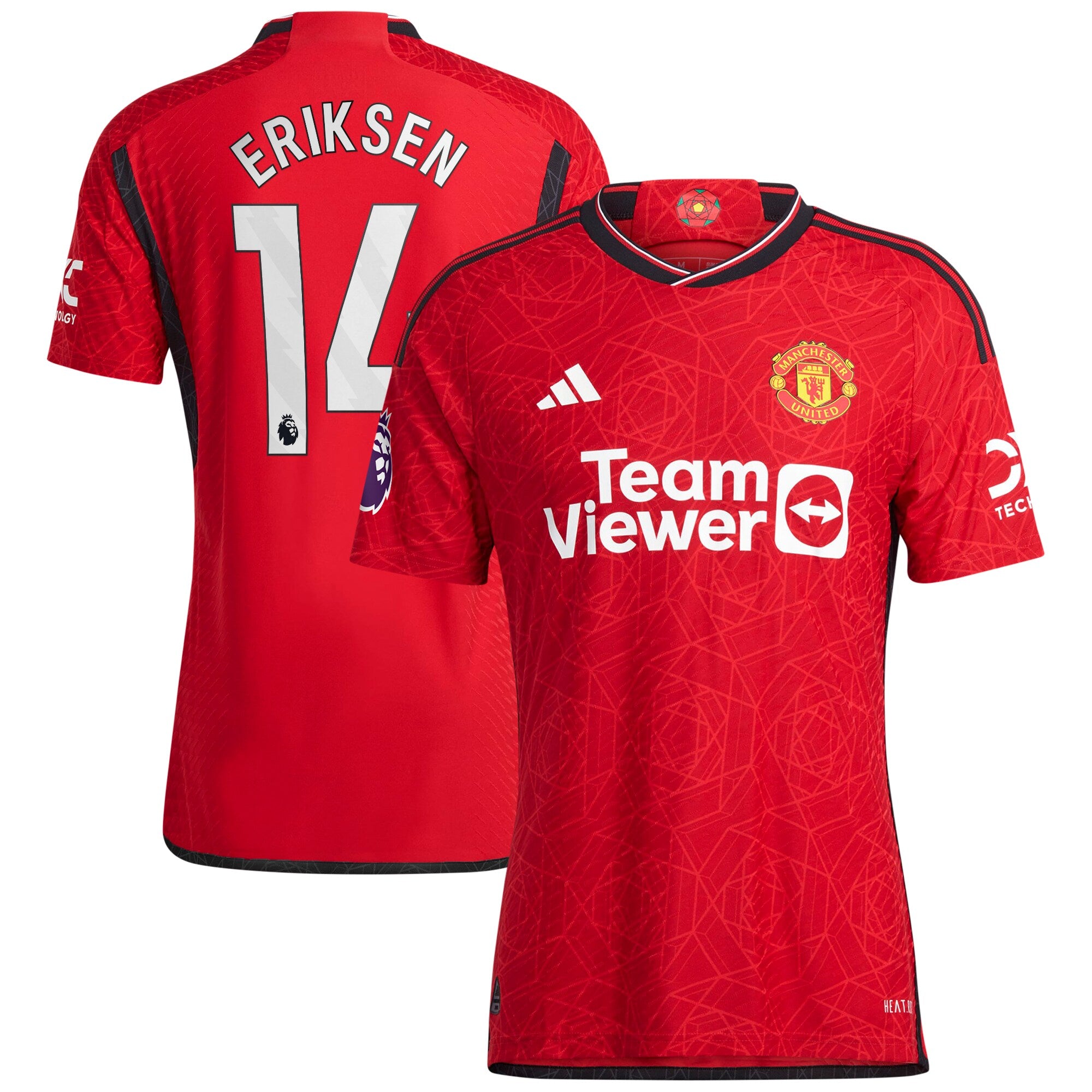 Christian Eriksen Manchester United adidas 2023/24 Away Authentic Player Jersey - Green/Red - Image 6
