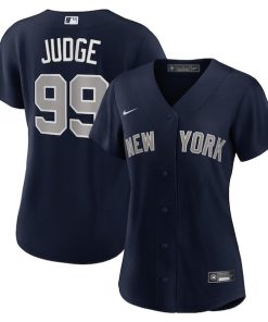Alternative view of Aaron Judge New York Yankees Nike Women's Alternate Replica Player Jersey - Navy/White