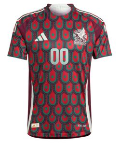 Alternative view of Mexico National Team adidas 2024 Home Authentic Custom Jersey - Burgundy