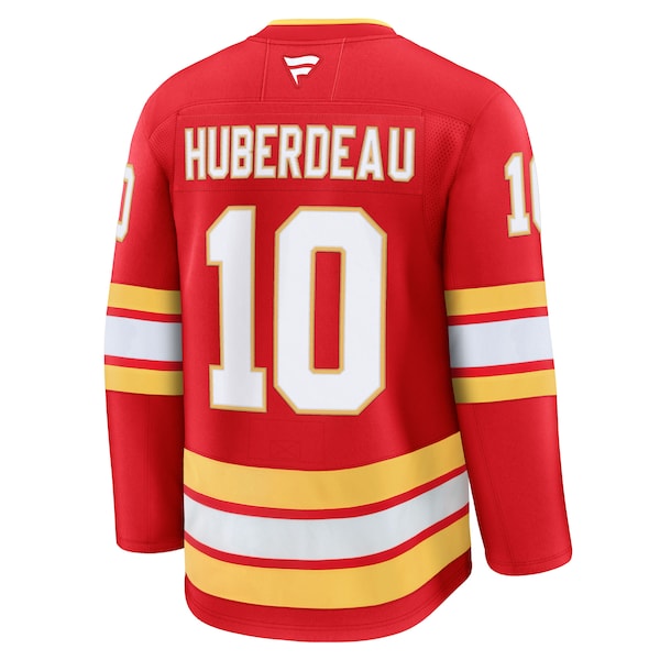 Jonathan Huberdeau Calgary Flames Home Premium Jersey - Red/Black - Image 4