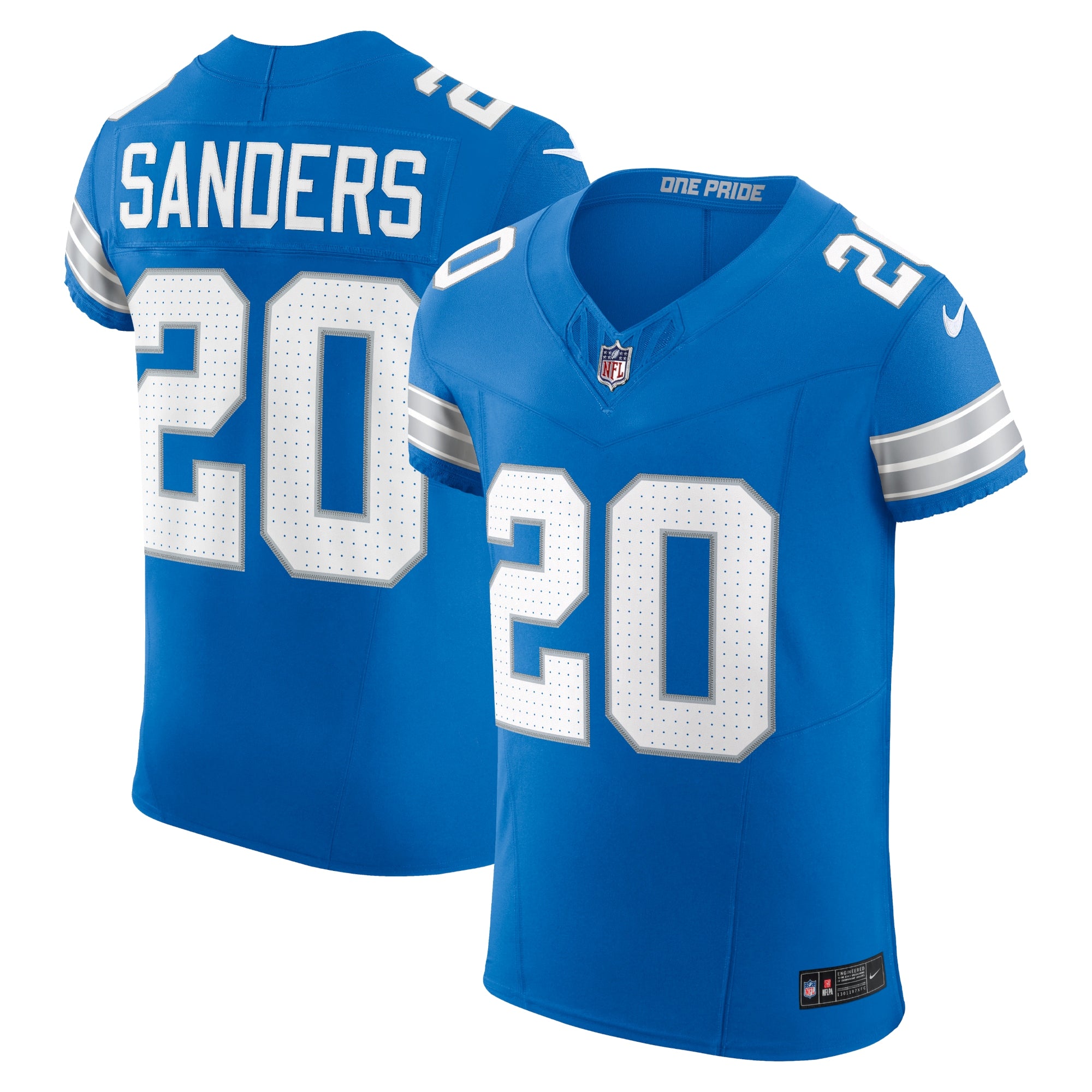 Barry Sanders Detroit Lions Nike Retired Player Alternate Vapor F.U.S.E. Elite Jersey - Black/Blue - Image 5