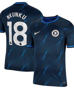 Christopher Nkunku Chelsea Nike 2023/24 Away Stadium Replica Player Jersey - Navy/Blue/Mint