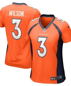 Alternative view of Russell Wilson Denver Broncos Nike Women's Player Jersey - Orange/Navy