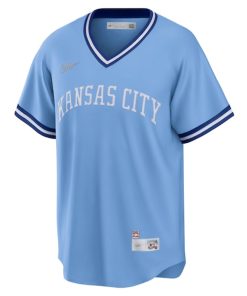Alternative view of George Brett Kansas City Royals Nike Road Cooperstown Collection Player Jersey - Light Blue