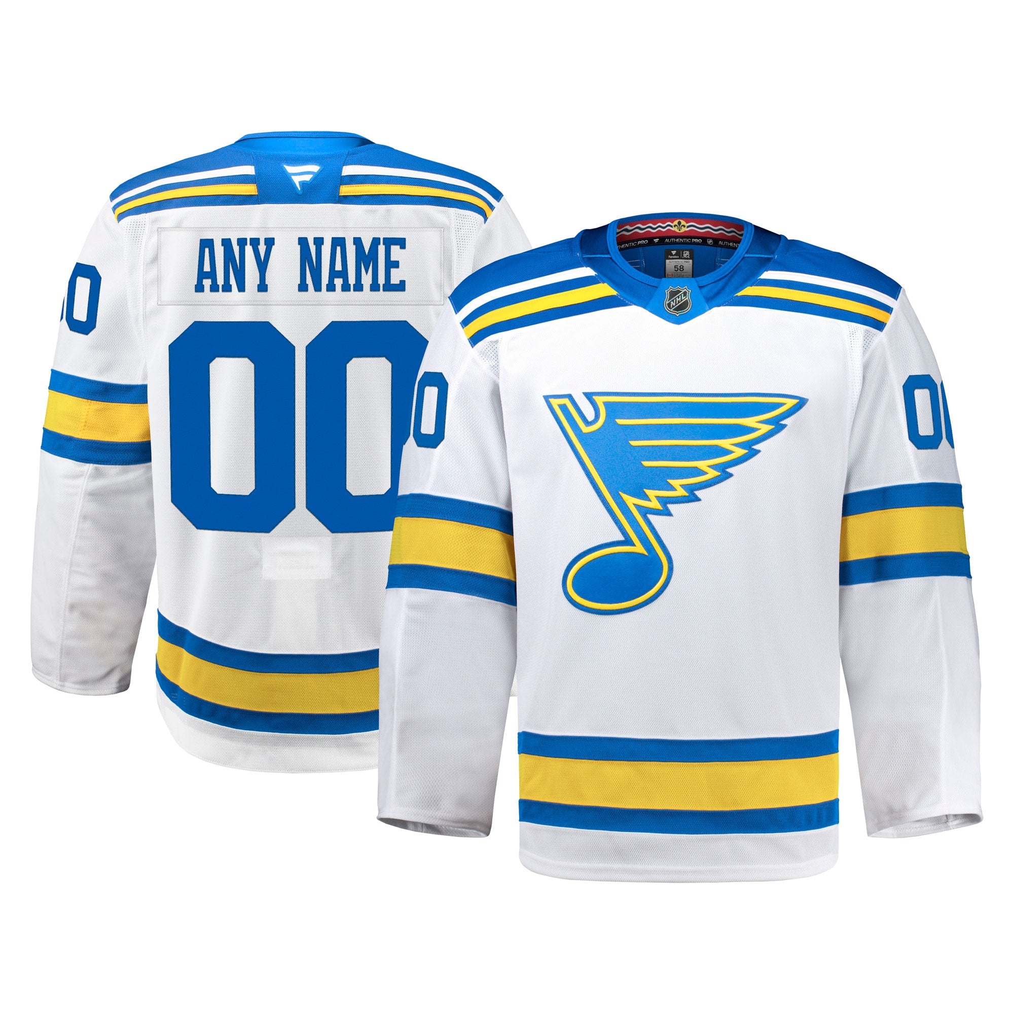 St. Louis Blues Home Authentic Pro Custom Jersey - Blue/White - Image 6