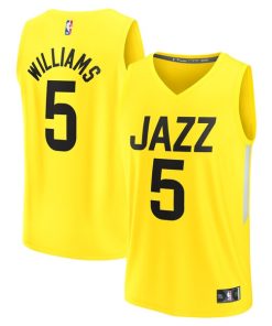 Cody Williams Utah Jazz  2024 NBA Draft Fast Break Player Jersey - Icon Edition - Yellow