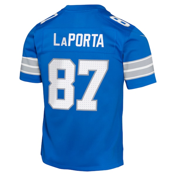 Sam LaPorta Detroit Lions Nike Youth Team Player Game Jersey - Blue - Image 4