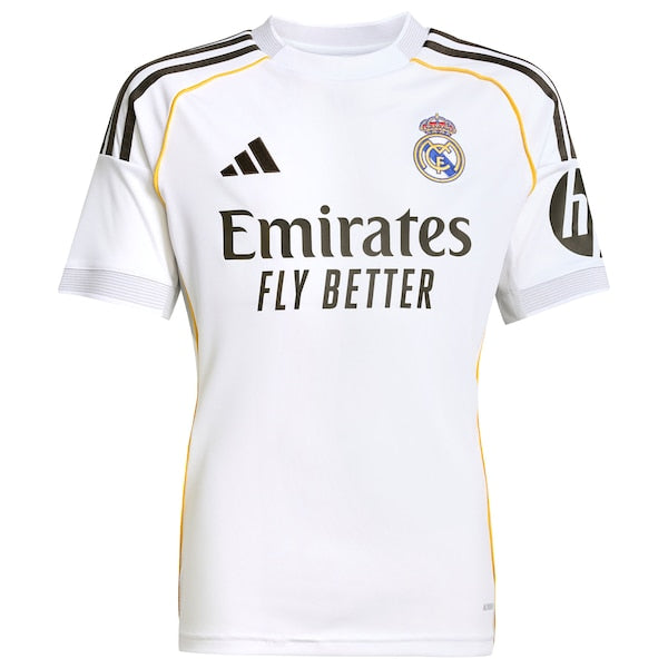 Los Merengues adidas Youth 2025/26 Home Replica Custom Jersey - White/Blue - Image 3