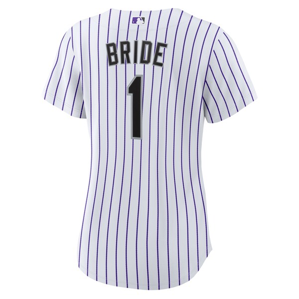 Colorado Rockies Nike Women's #1 Bride Home Replica Jersey - White - Image 3