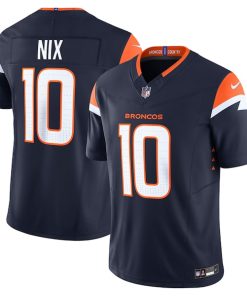 Bo Nix Denver Broncos Nike Alternate  Vapor F.U.S.E. Limited Jersey - Navy/Orange