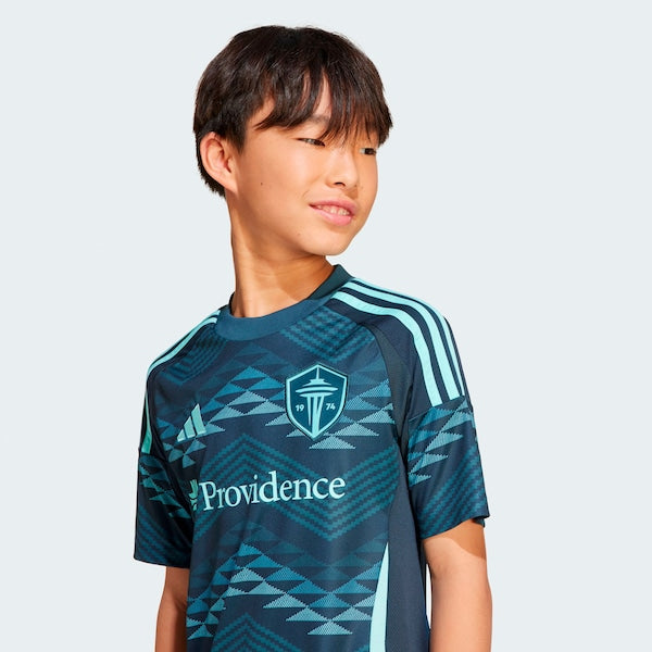 Seattle Sounders FC adidas Youth 2025 The Salish Sea Kit Replica Jersey - Blue - Image 3