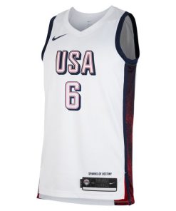 Alternative view of LeBron James Men's USA Basketball Nike Unisex 2024 Swingman Player Jersey - White