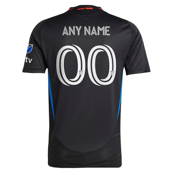 San Jose Earthquakes adidas 2025 Headliner Authentic Custom Jersey - Black - Image 3