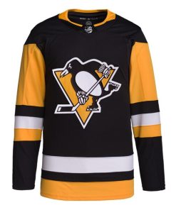 Alternative view of Pittsburgh Penguins adidas Home Primegreen Authentic Jersey - Black