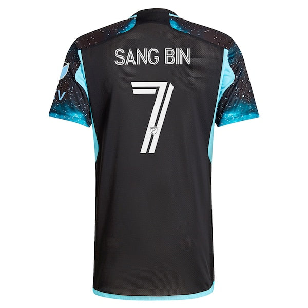Jeong Sang-bin Minnesota United FC adidas 2024 Starry Night Authentic Player Jersey - Black - Image 5