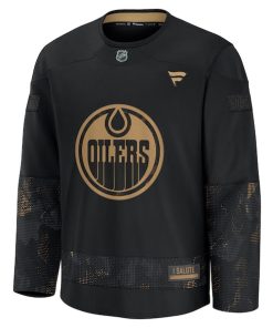 Alternative view of Edmonton Oilers  2024 Military Appreciation Practice Jersey - Black