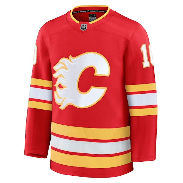 Jonathan Huberdeau Calgary Flames Home Premium Jersey - Red/Black - Image 3