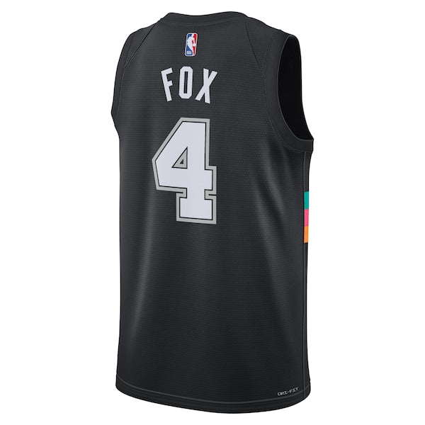 De'Aaron Fox San Antonio Spurs Nike Unisex 2025/26 Swingman Jersey - Black - City Edition - Image 3