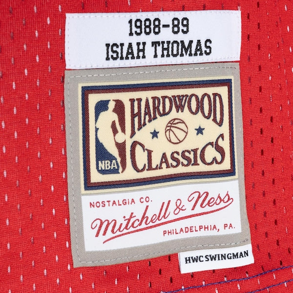 Isiah Thomas Isiah Thomas Hardwood Classics 1988/89 Split Swingman Jersey - Blue/Red - Image 4