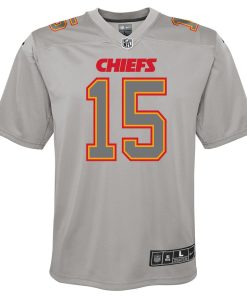 Alternative view of Patrick Mahomes Kansas City Chiefs Nike Youth Atmosphere Game Jersey - Gray