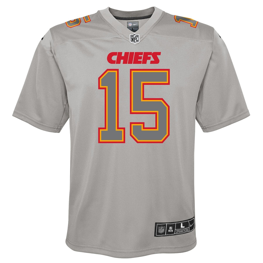 Patrick Mahomes Kansas City Chiefs Nike Youth Atmosphere Game Jersey - Gray - Image 2