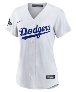 Alternative view of Yoshinobu Yamamoto Los Angeles Dodgers Nike Women's 2024 World Series Champions Home Japanese Characters Replica Player Jersey - White
